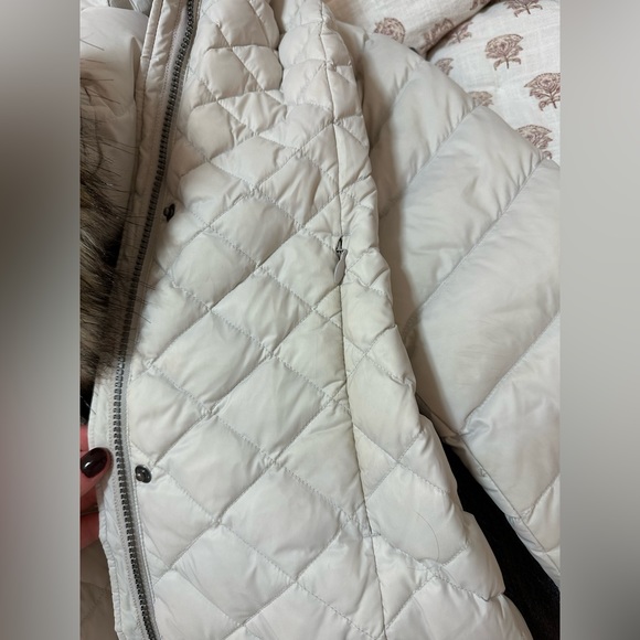 Eddie Bauer 2019 Alpendown Parka White Long Hooded Women's Size Small - Picture 14 of 16